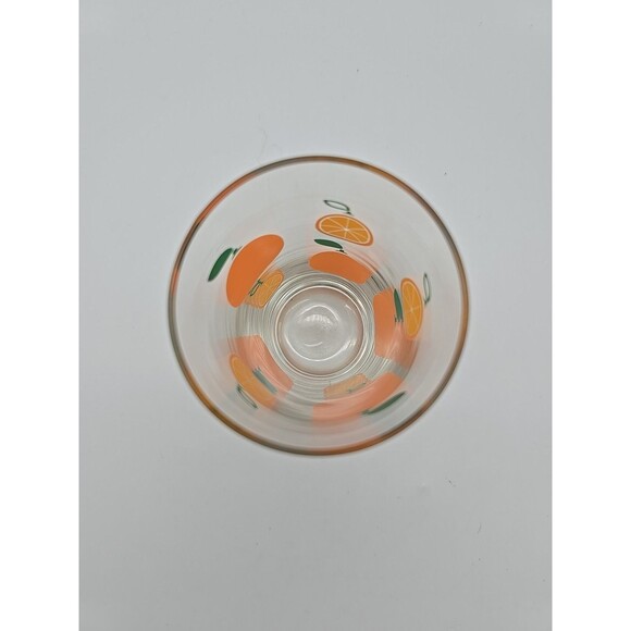 Swanky Orange Decorated Juice Tumbler  Mid-Century Glass Rare Find Pristine - Picture 7 of 12